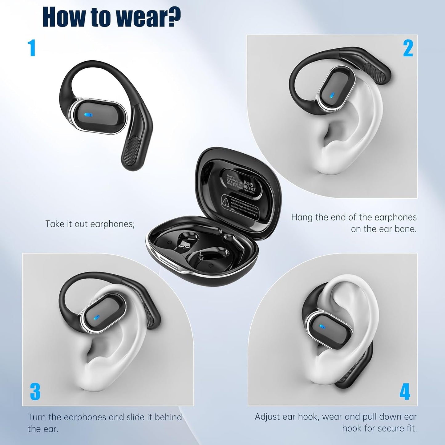 Auriculares inalámbricos de oreja abierta
